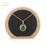 Round Wooden Leather Necklace Holder Display Stand Necklace Rack