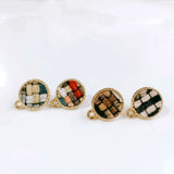 Round Wool Stuff Stud Earring Pendant Necklace Supplies KP2086