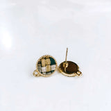 Round Wool Stuff Stud Earring Pendant Necklace Supplies KP2086