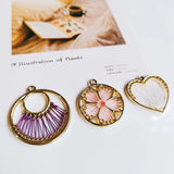 Round Wool Spacer Pendant Necklace Supplies for Jewelry Making 6pcs