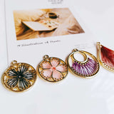 Round Wool Spacer Pendant Necklace Supplies for Jewelry Making 6pcs