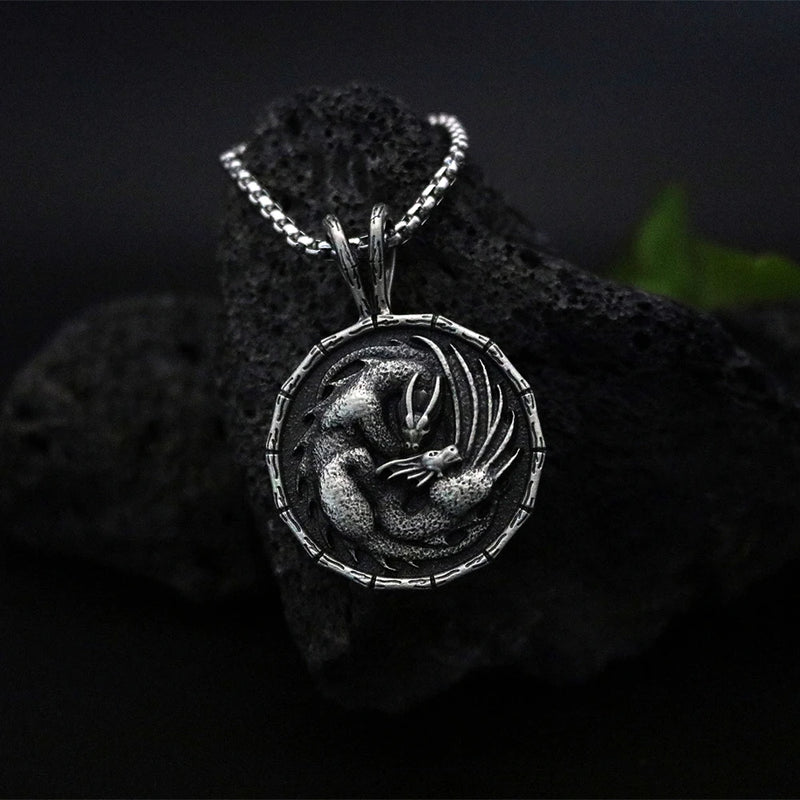 Zodiac Pterodactyl Pendant Necklace for Men