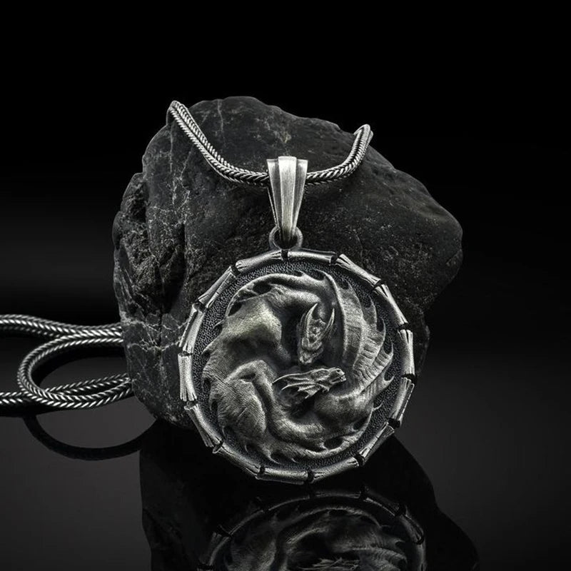 Zodiac Pterodactyl Pendant Necklace for Men
