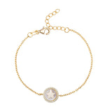 Star Shell Sterling Silver Bracelet 925 Jewelry Adjustable 18K