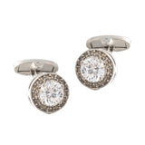 Silver Plated Cufflinks with Full Diamond Shine