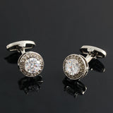 Silver Plated Cufflinks with Full Diamond Shine