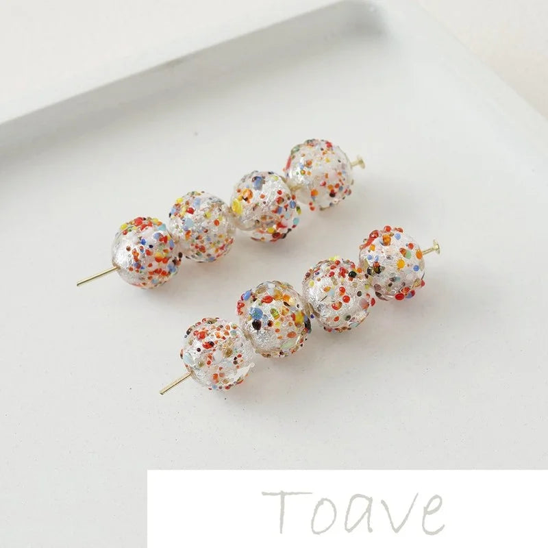 Glazed Silver Foil Beads DIY Material