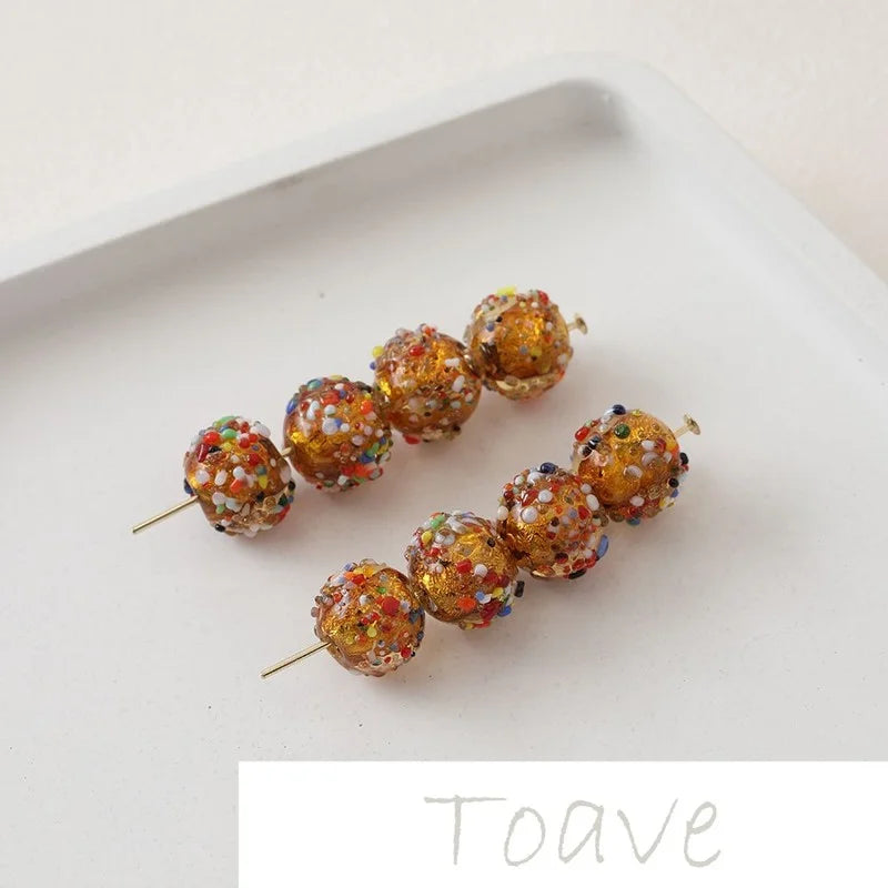 Glazed Silver Foil Beads DIY Material
