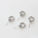 Hollow Twist Earrings Silver Needles DIY Handmade Material Accessories