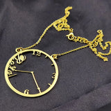 Round Shape Name Necklace Stainless Steel Letter Pendant
