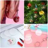 Round Fluffy Pompom Tassel Acrylic Key Chain DIY Jewelry Set