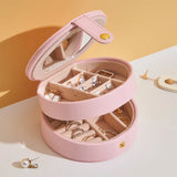 Small Jewelry Box with Mirror Organizer for Pendant Earring Necklace