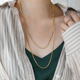 Long Snake Chain Necklace for Women Stainless Steel Fall Jewelry