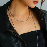Long Snake Chain Necklace for Women Stainless Steel Fall Jewelry