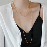 Long Snake Chain Necklace for Women Stainless Steel Fall Jewelry