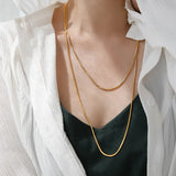 Long Snake Chain Necklace for Women Stainless Steel Fall Jewelry