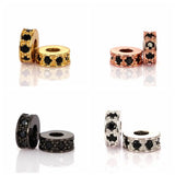 CZ Round Spacer Charms/Micro Pave Bead/Men's Bracelet Accessories