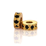 CZ Round Spacer Charms/Micro Pave Bead/Men's Bracelet Accessories