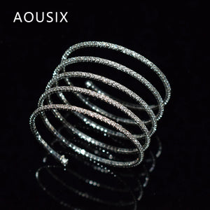 Crystal Cuff Bracelet for Women - Bling Wrap Bracelets Wedding Party Jewelry