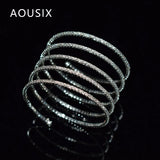 Crystal Cuff Bracelet for Women - Bling Wrap Bracelets Wedding Party Jewelry