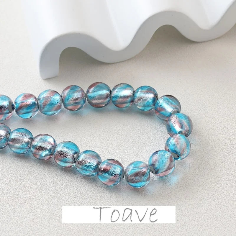 Silver Foil Glazed Beads DIY Earrings Necklace Bracelet Pendant