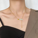 Princess Shell Necklace Stainless Steel Charm Jewelry