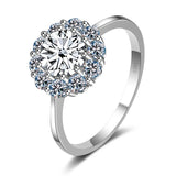 1ct Green Moissanite Ring S925 Silver Engagement Bride Wedding Gift US 5-9