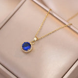 Royal Stone Pendant Necklace and Earrings Set for Women