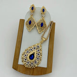 Royal Water Drop Pendant Necklace Chain Plated Jewelry Set