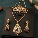 Royal Water Drop Pendant Necklace Chain Plated Jewelry Set