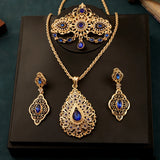 Royal Water Drop Pendant Necklace Chain Plated Jewelry Set
