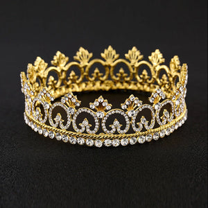 Men's Royal King Crown Tiara Metal Headbands for Wedding