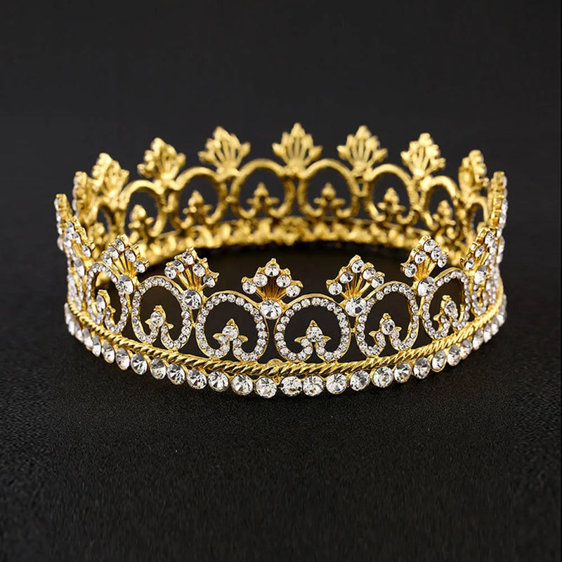 Men's Royal King Crown Tiara Metal Headbands for Wedding