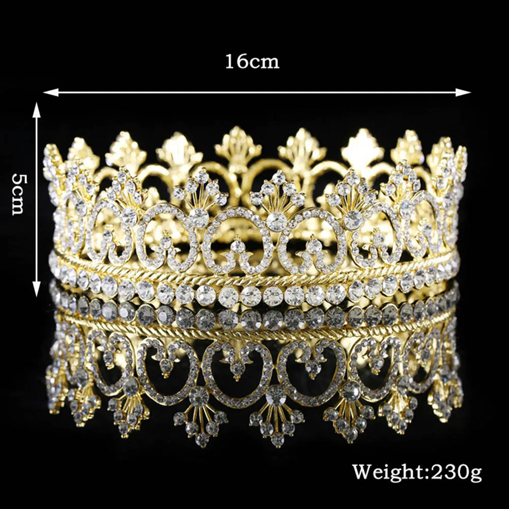 Men's Royal King Crown Tiara Metal Headbands for Wedding