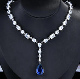 Royal Sapphire Water Drop Pear Necklace
