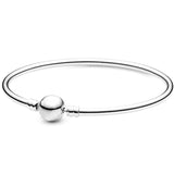 Royal Heart-shaped Crown Logo Snake Chain 925 Sterling Silver Bracelet