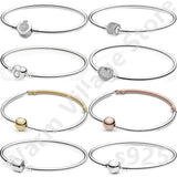Royal Heart-shaped Crown Logo Snake Chain 925 Sterling Silver Bracelet