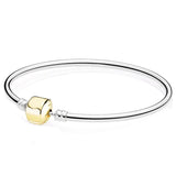 Royal Heart-shaped Crown Logo Snake Chain 925 Sterling Silver Bracelet
