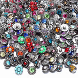 10pcs Rhinestone Style Mixed Charms Snap Button For Snap Bracelet