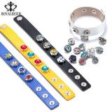 10pcs Rhinestone Style Mixed Charms Snap Button For Snap Bracelet