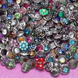 10pcs Rhinestone Style Mixed Charms Snap Button For Snap Bracelet