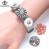 RoyalBeier 12PCS/lot Glass Snap Buttons For Snap DIY Bracelets Bangles