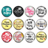 RoyalBeier 12PCS Mixed Mother's English Word Blessing Snap Buttons DIY Jewelry