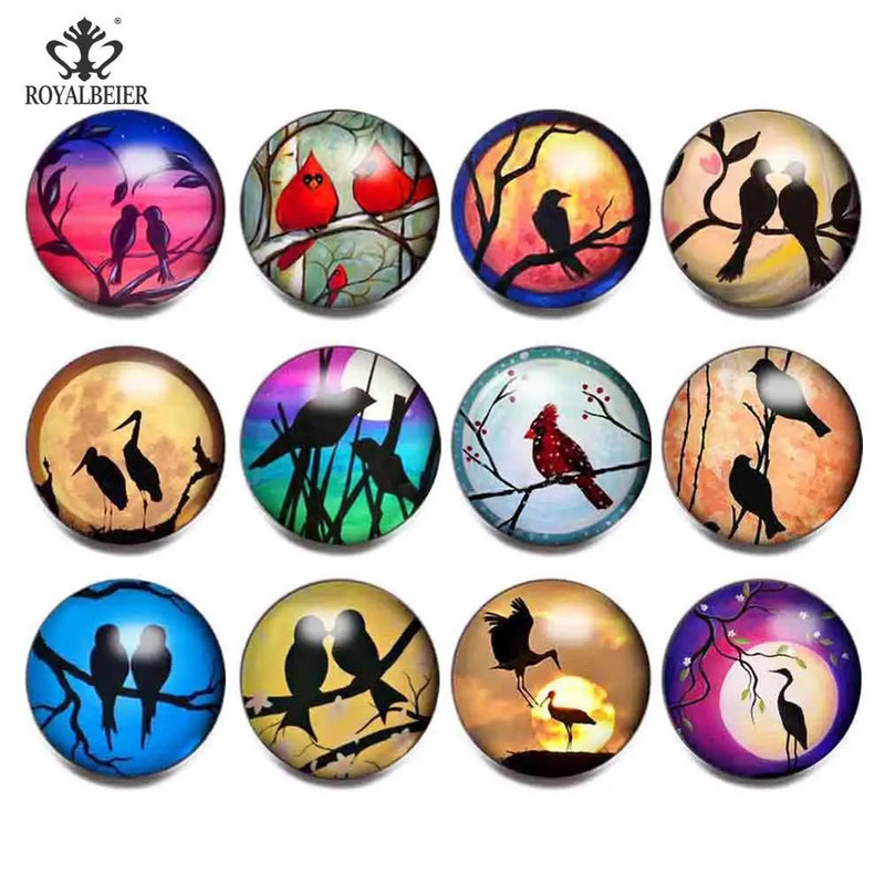 RoyalBeier 12PCS Mixed Mother's English Word Blessing Snap Buttons DIY Jewelry