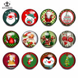 RoyalBeier Christmas Glass Charms 18mm Snap Button Jewelry For 20mm Snaps KZ0790