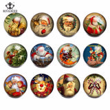 RoyalBeier Christmas Glass Charms 18mm Snap Button Jewelry For 20mm Snaps KZ0790