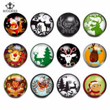 RoyalBeier Christmas Glass Charms 18mm Snap Button Jewelry For 20mm Snaps KZ0790