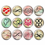 12pcs Christmas Tree Santa Glass Charms 18mm Snap Button For 20mm Snap Bracelet