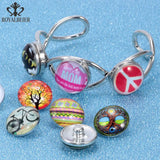 12pcs Weasel Theme Glass Charms Snap Button Jewelry For 20mm Snaps Bracelet