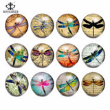 Dragonfly Glass Charms 12pcs for 20mm Snaps Bracelet
